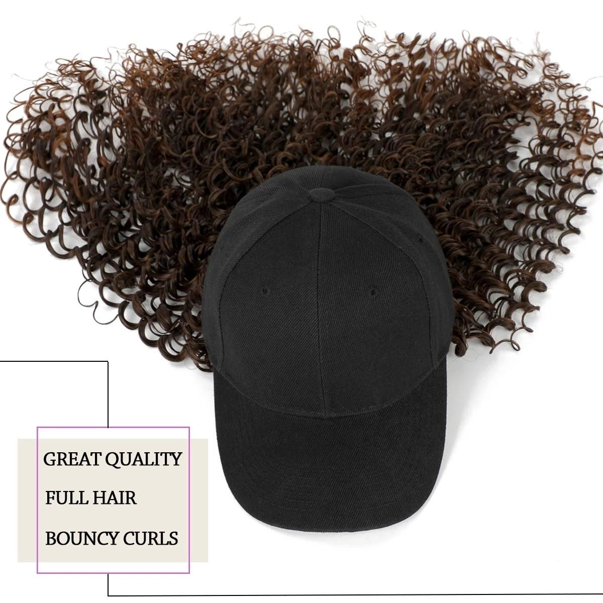 Women's Fashion Natural Headgear With Hat And Wig