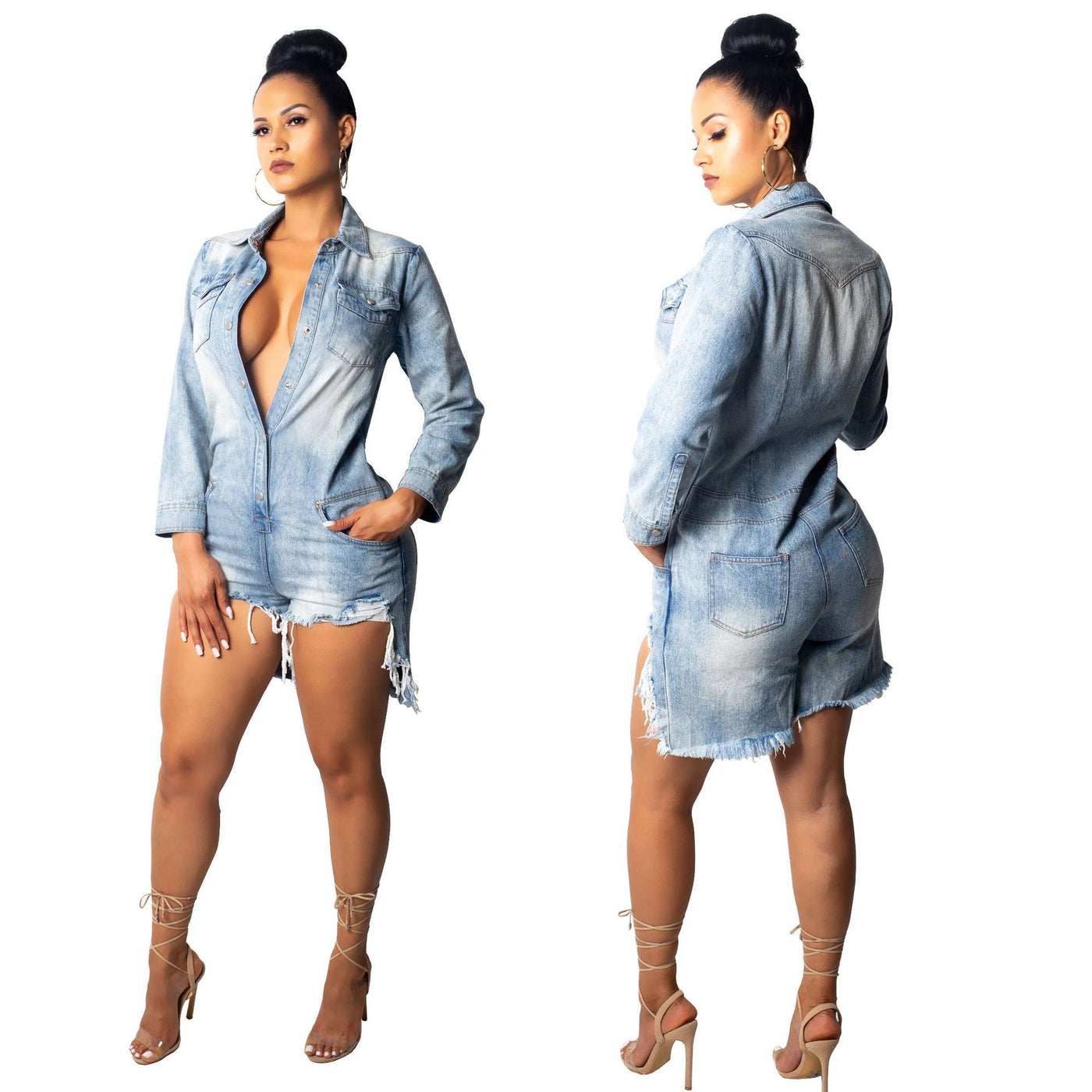 Fashion sexy denim jumpsuit