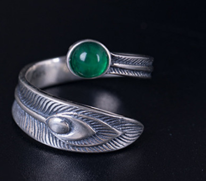 925 Sterling Silver Peacock Tail Rings