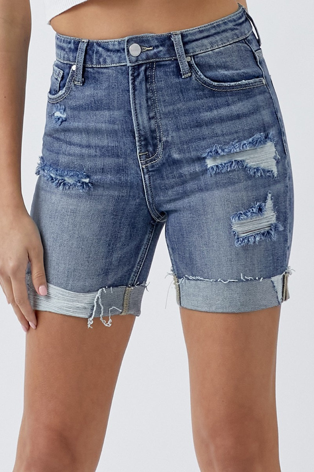 Elegant Fashion Denim Shorts with Pockets