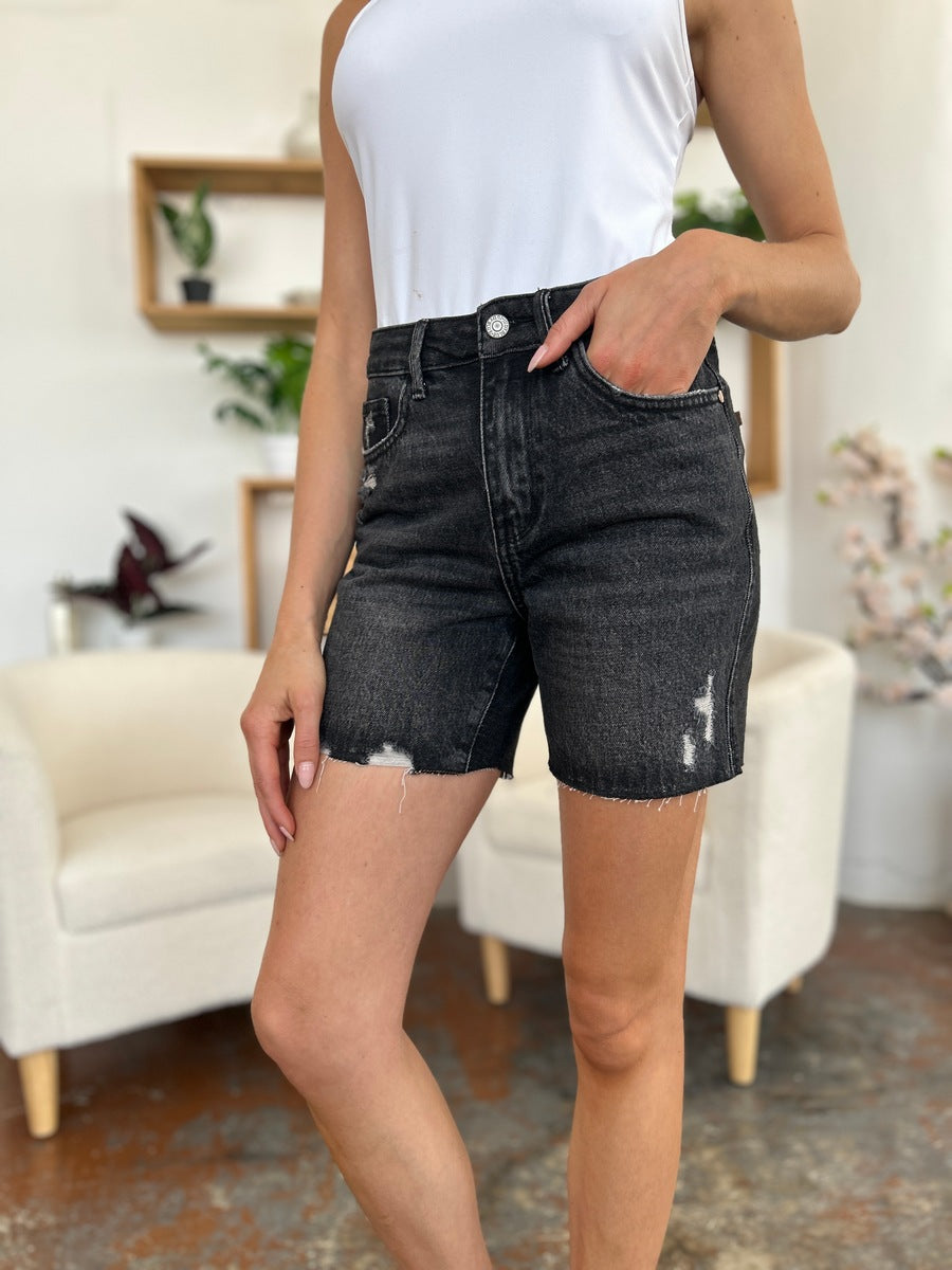 Elegant Fashion Tummy Control Denim Shorts