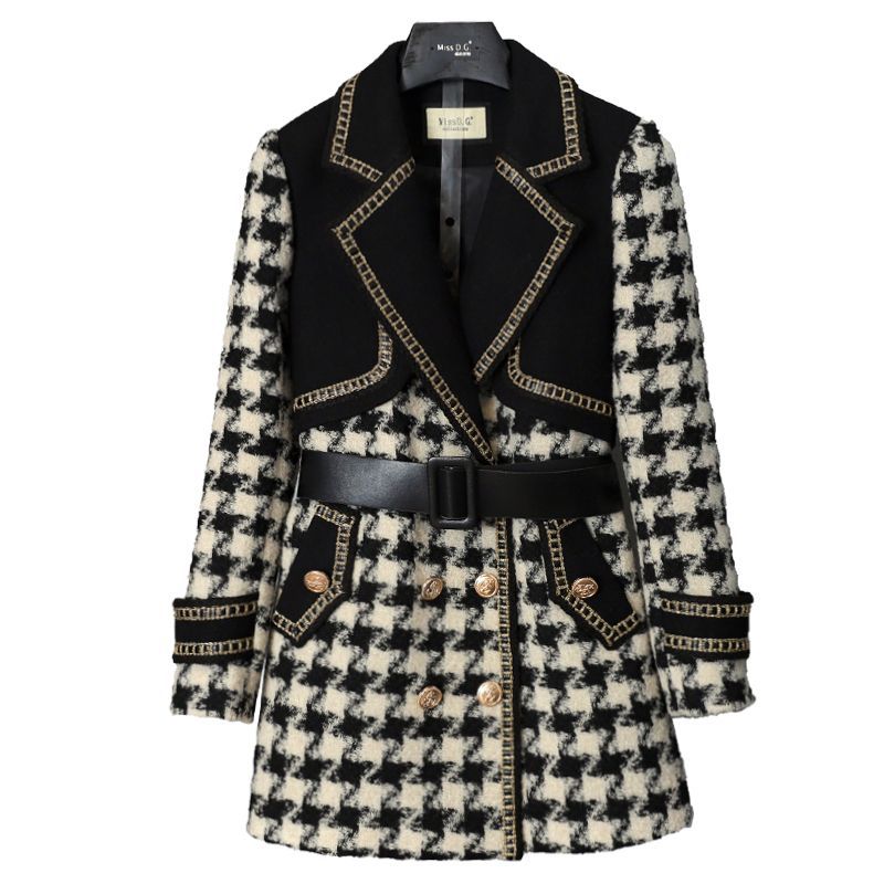 Women's Winter New Double-breasted Socialite Style Woolen Coat, fashion brand