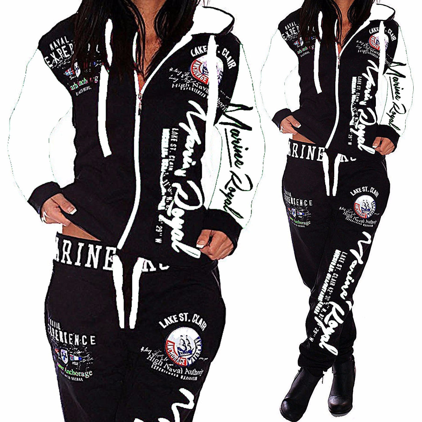 Women's Printed track suit Two-piece Suit Suit