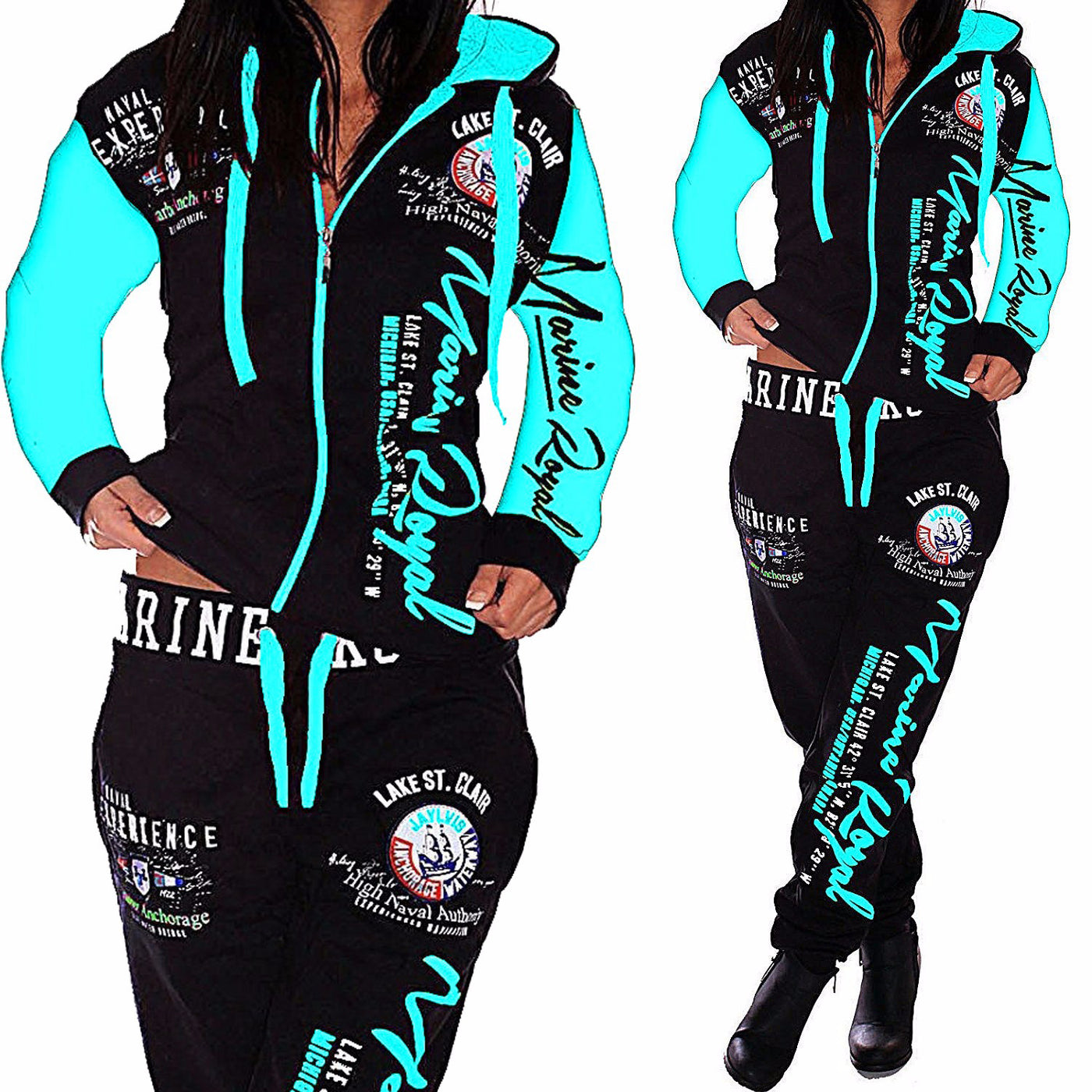 Women's Printed track suit Two-piece Suit Suit