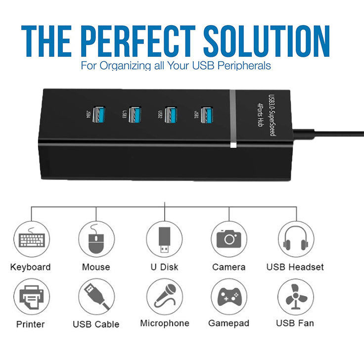 4 In 1 2.0 3.0 USB HUB Splitter High Speed Adapter