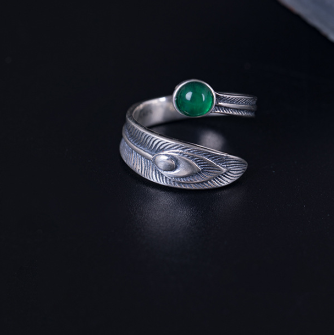 925 Sterling Silver Peacock Tail Rings