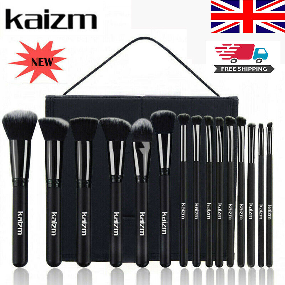 15Pcs Black Make Up Brushes