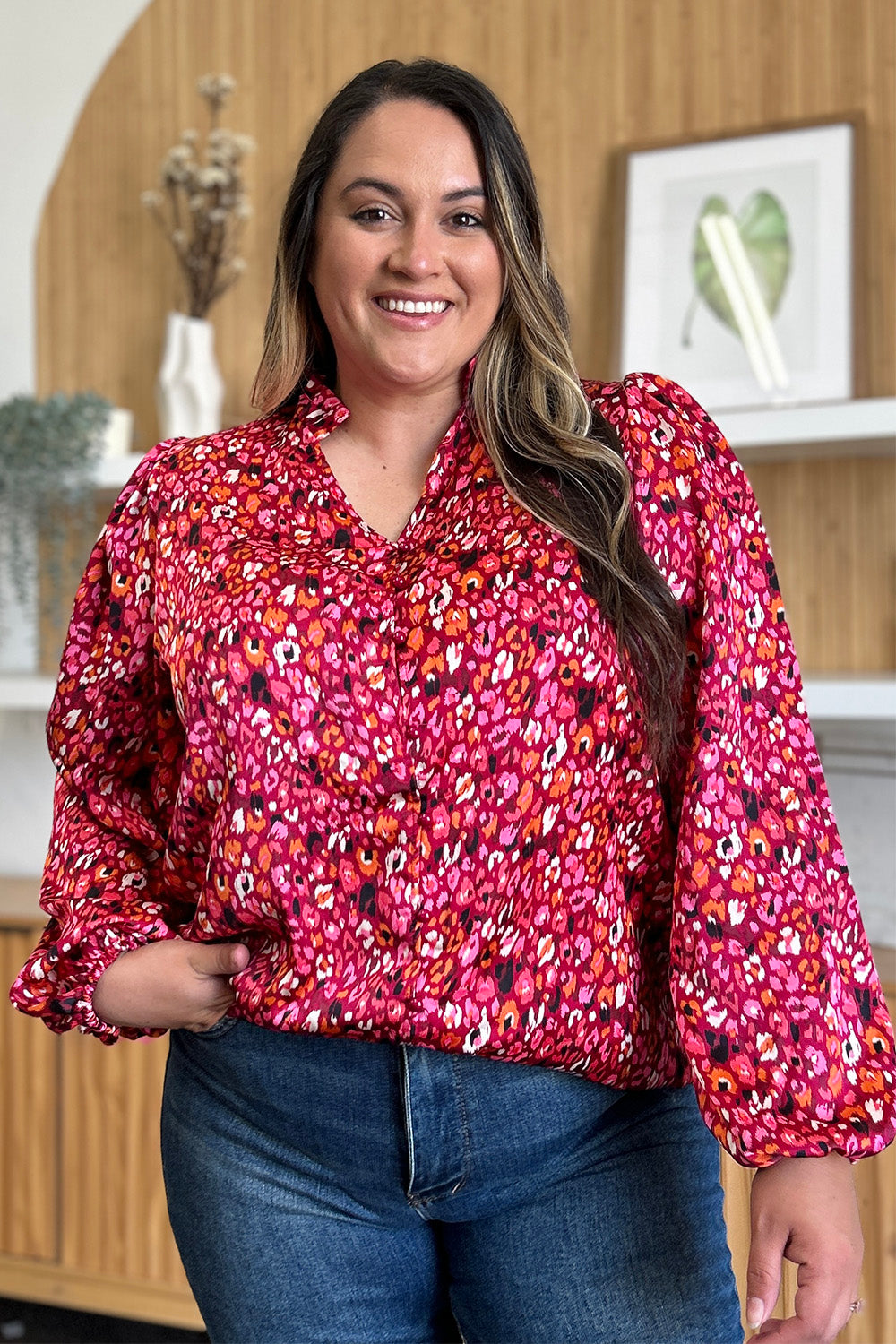 Double Take Full Size Blouse