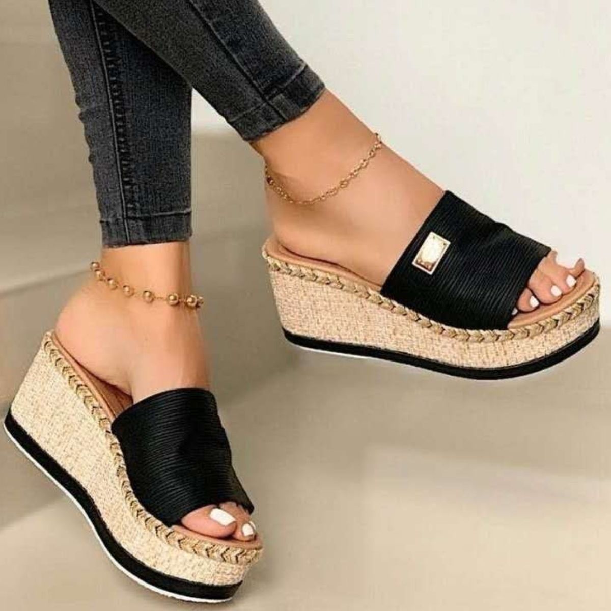 Elegant fashion Leather Open Toe