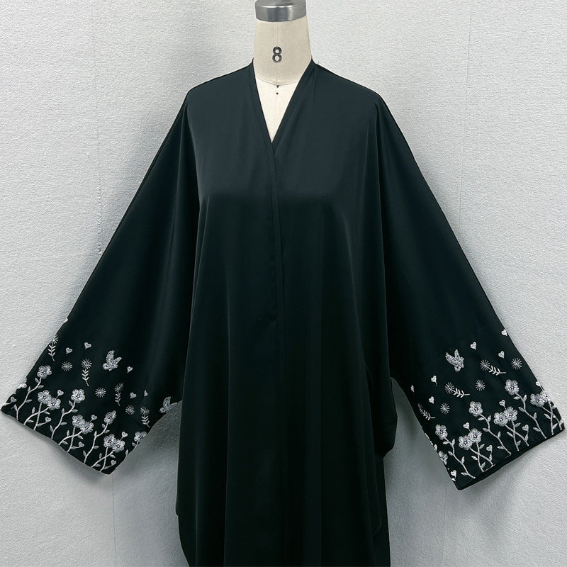 Dubai Embroidered Cardigan Gown