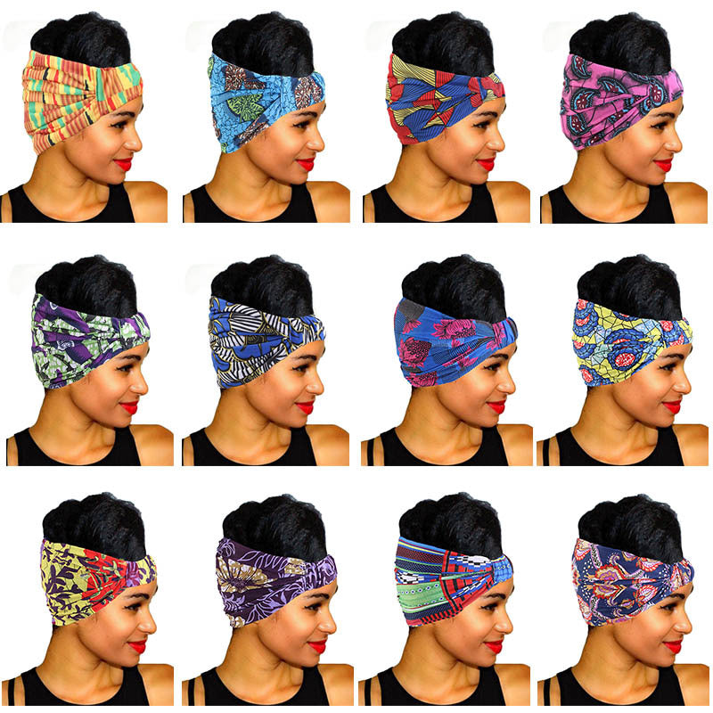 African print wide headscarf