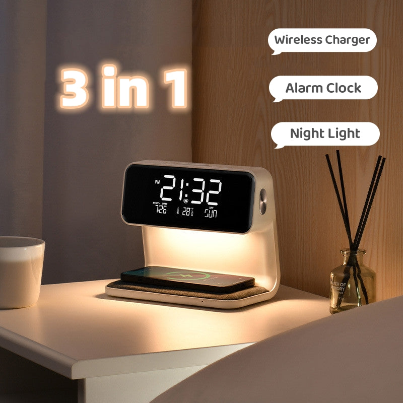 Bedside Lamp Wireless Charging LCD