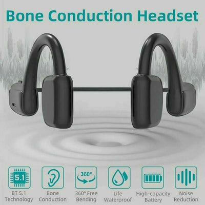 Bone Conduction Headphones Bluetooth 5.1 Wireless Earbuds Outdoor Sport Headset