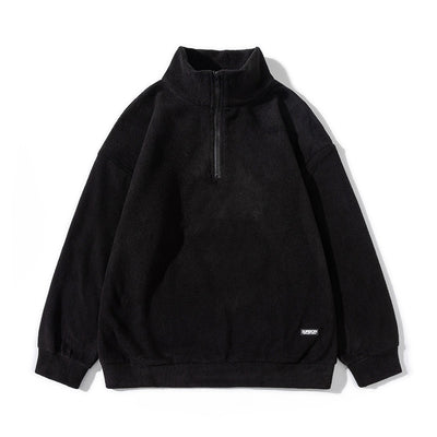 Polar Fleece Bottoming Top Loose Fleece Sweatshirt