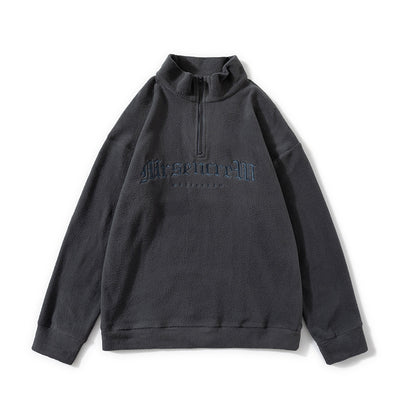 Polar Fleece Bottoming Top Loose Fleece Sweatshirt